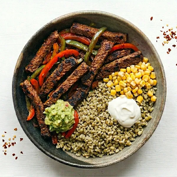 Whole-Meal Beef Taco Bowl With Cilantro Freekeh